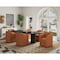 Manhattan Comfort Anna Round Faux Leather Dining Chair in Saddle - Set of 2 2-DC059AR-SA - alternate 5